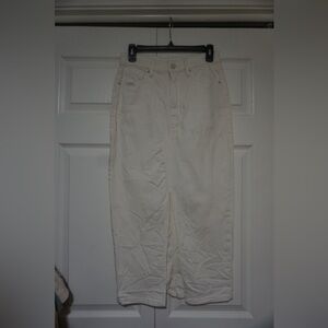 Good American Cream Maxi Skirt